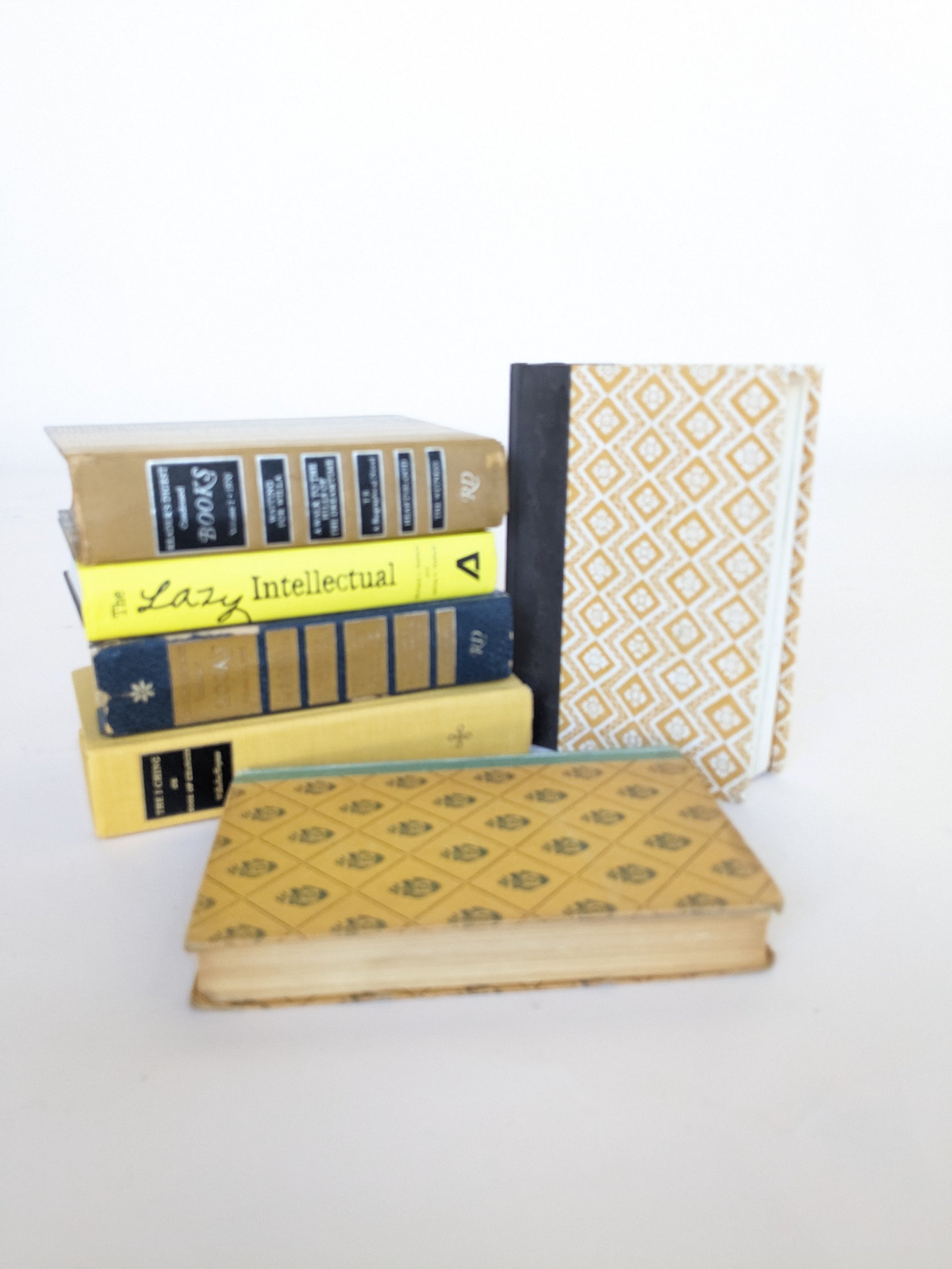 Ginger Yellow Decorative Books, Set of Three