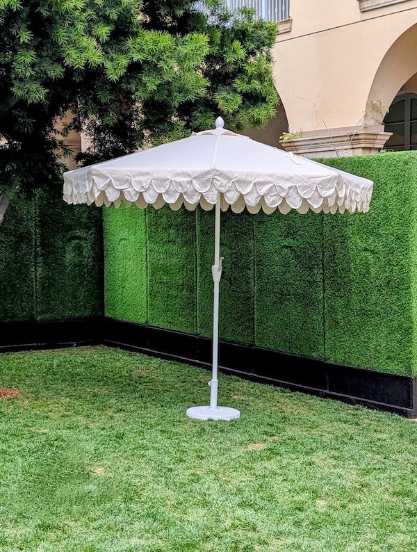 Cory Double Scalloped Ivory Market Umbrella