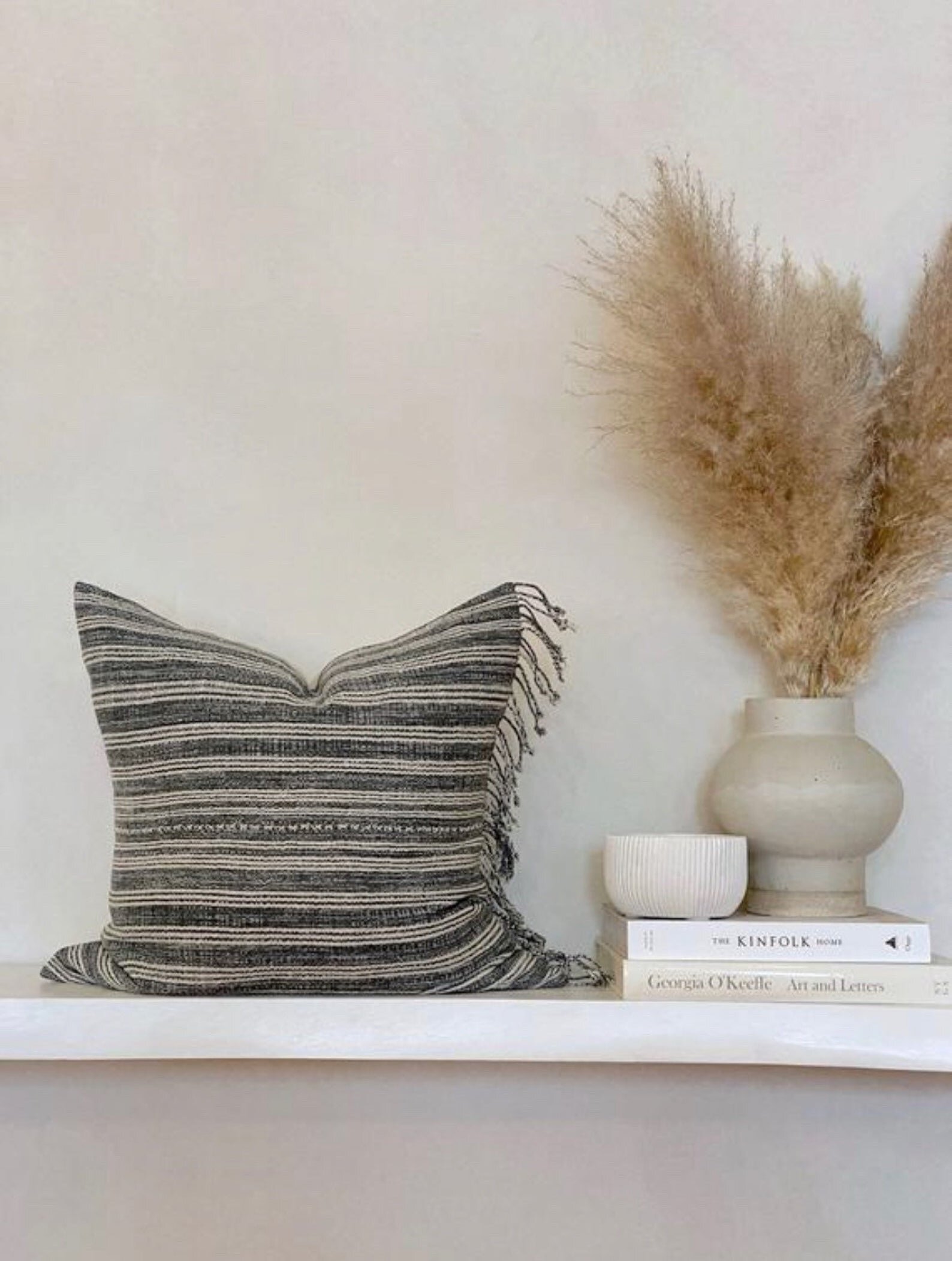 Faded Grey Blue Strip Pillow