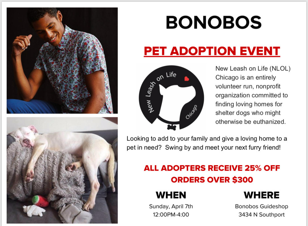 Bonobos Pet Adoption Event — New Leash on Life Chicago