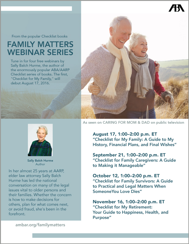Family Matters Webinar Flyer | Senior Lawyers Division