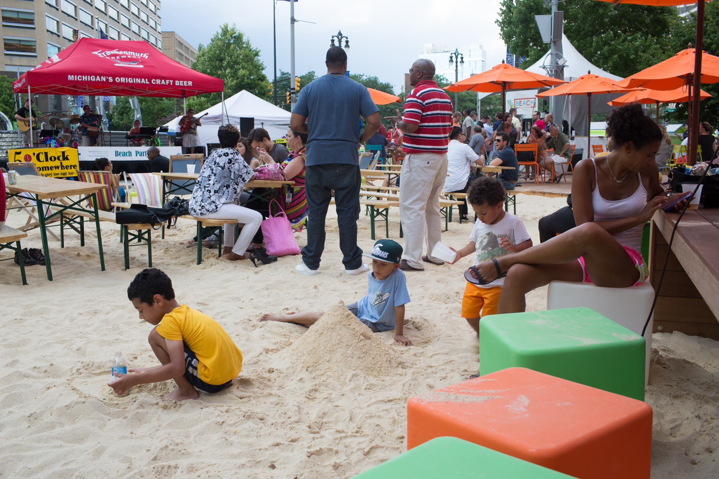 City Beach in Campus Martius Park, Detroit.