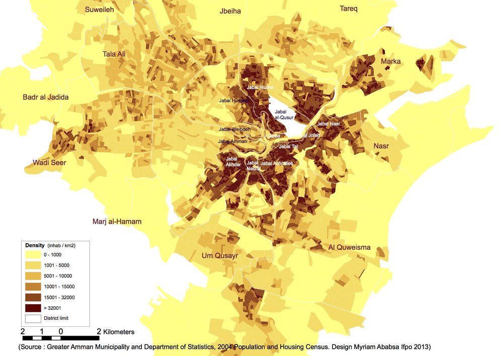Population and Block Density in Amman