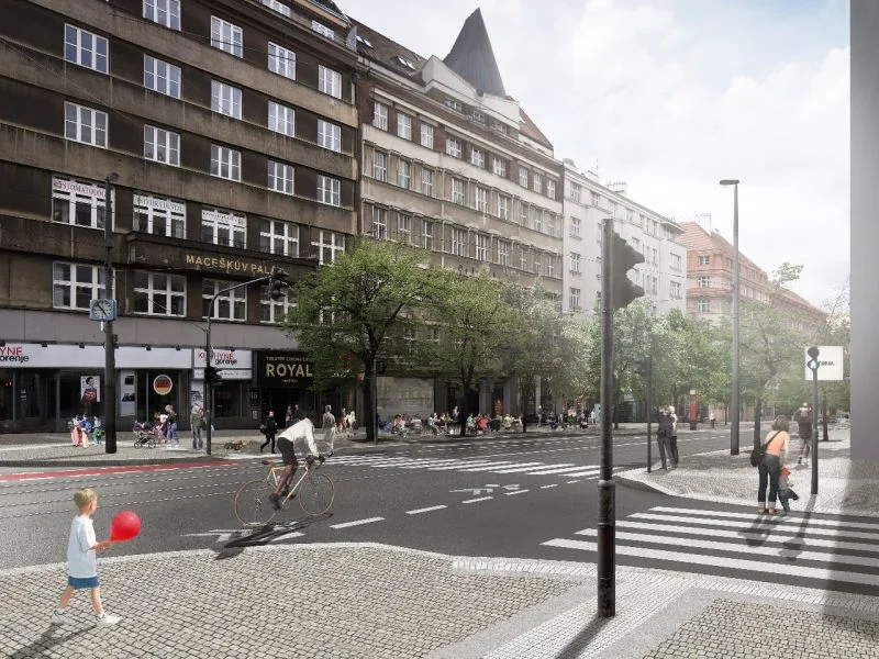 První pilotní projekt kanceláře participace pod vedením Pavly Pelčíkové, rekonstrukce Vinohradské, Praha (c) IPR