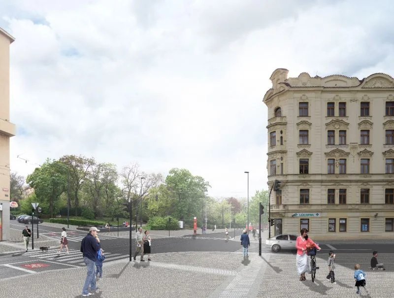 První pilotní projekt kanceláře participace pod vedením Pavly Pelčíkové, rekonstrukce Vinohradské, Praha (c) IPR