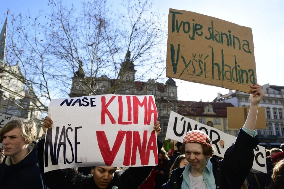 Czech students at Fridays for Future protests, photo: Petr Bušta