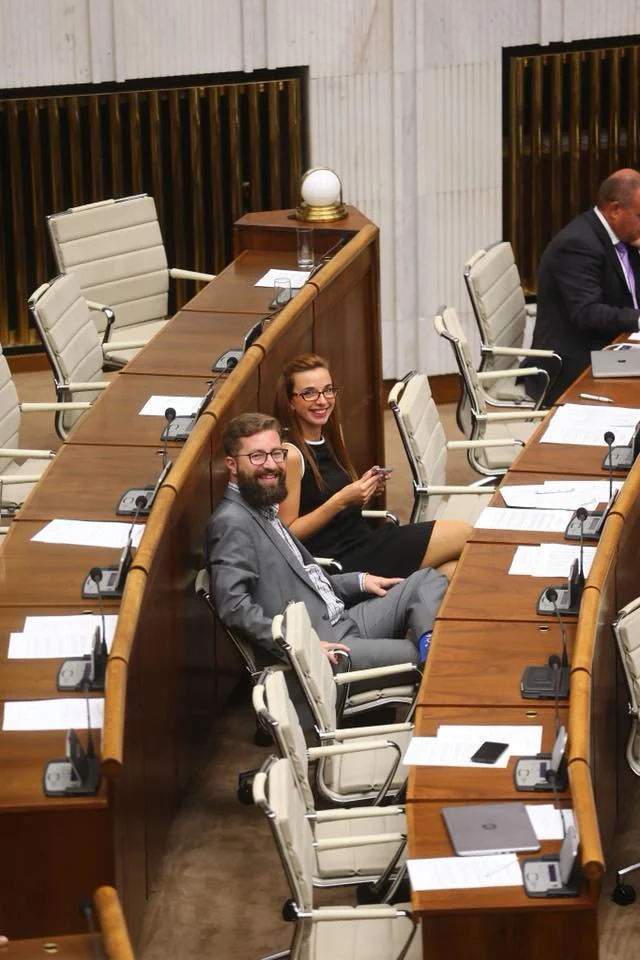 Simona Petrík a Martin Poliačik v slovenskom parlamente, foto: Vladimír Benka