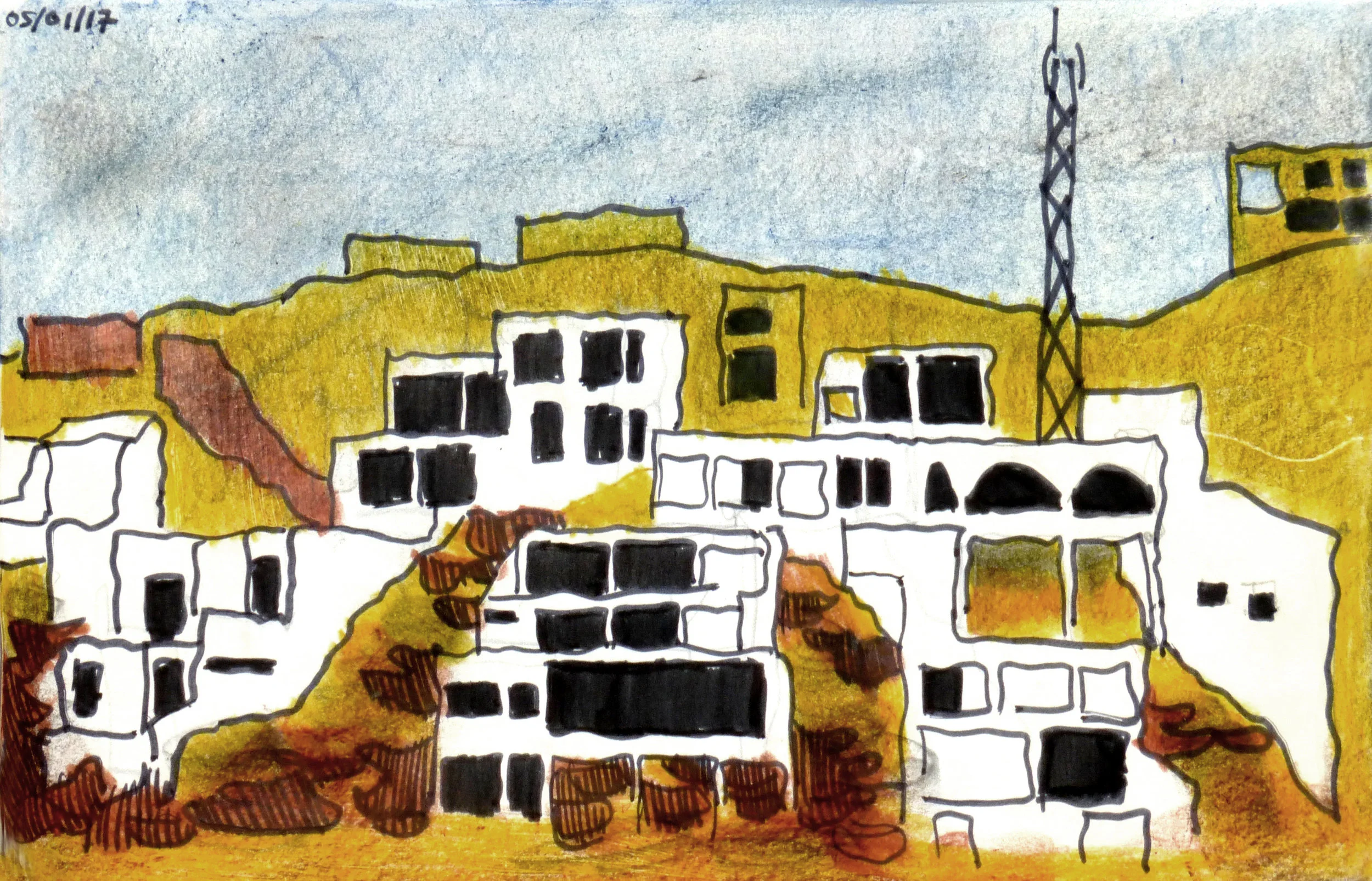 Buildings at Lobo Beach in Lima