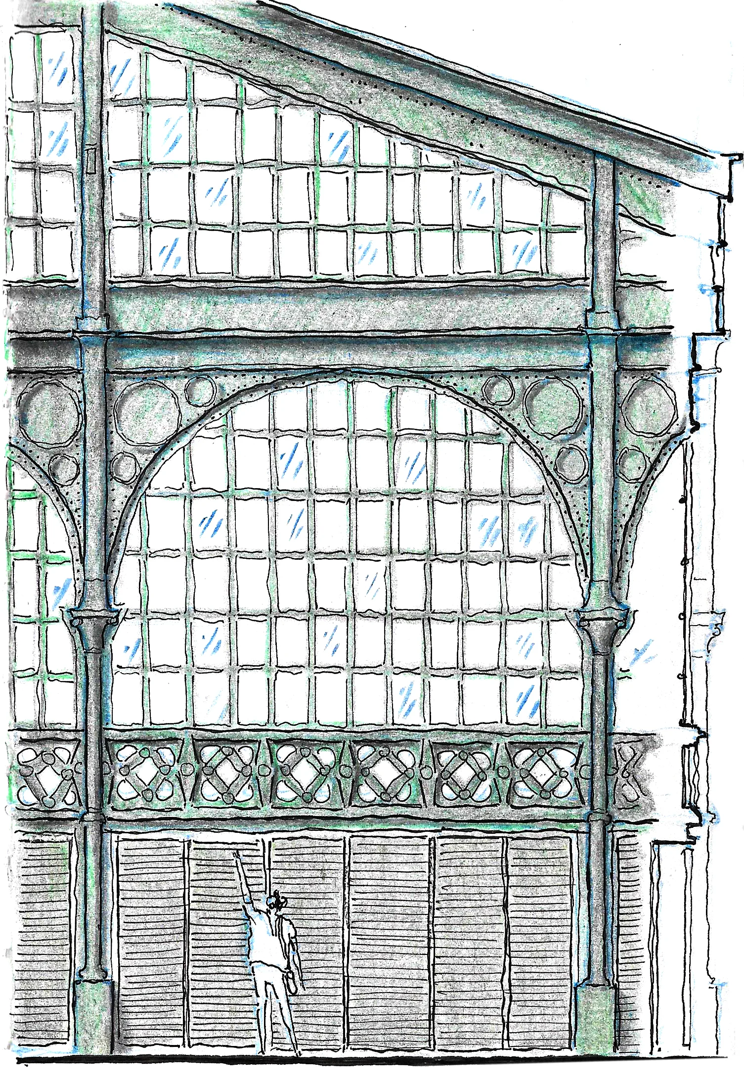 Carreau du Temple Facade Detail