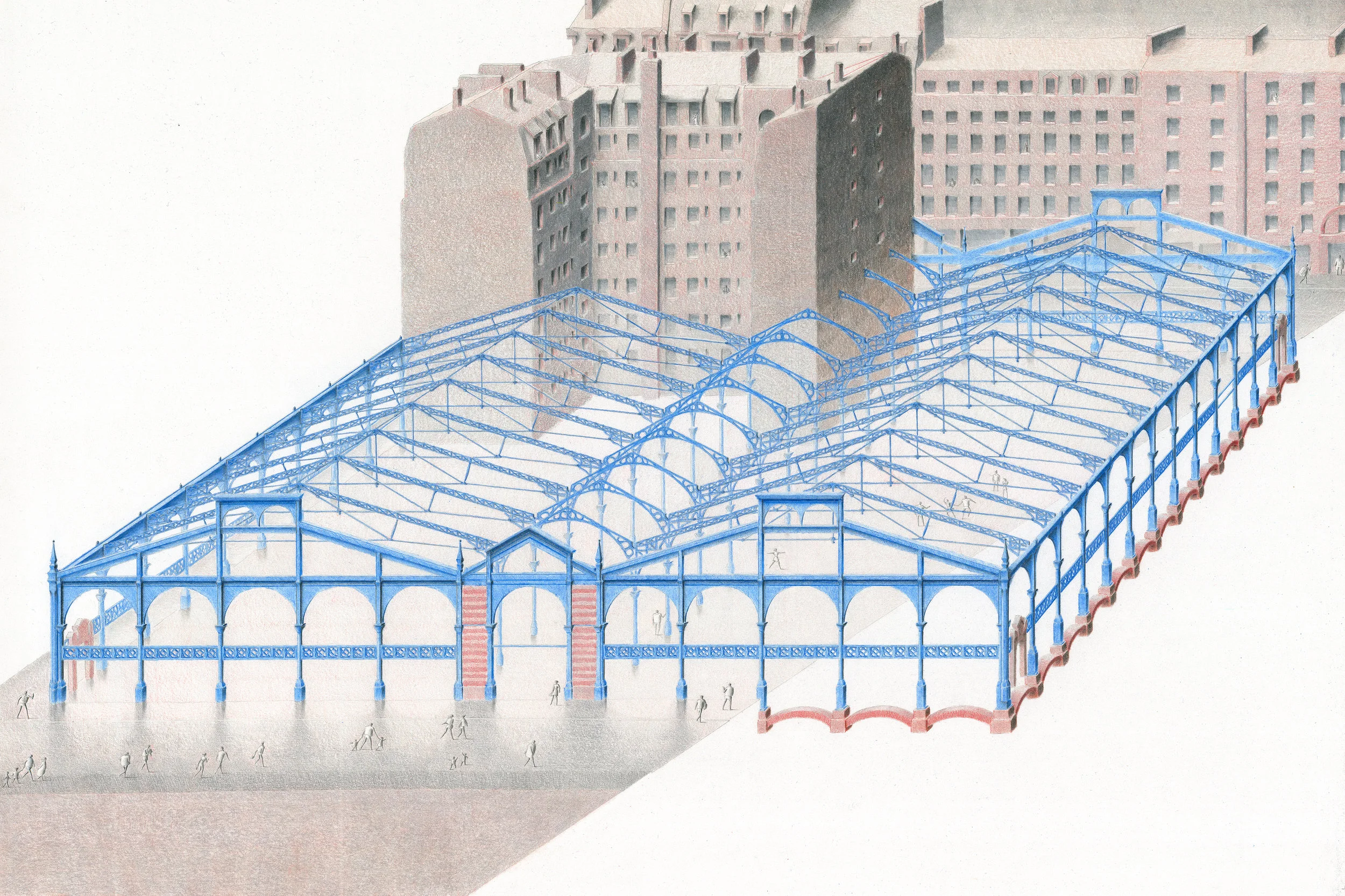 Carreau du Temple by Jules de Mérindol Aerial View © 2018 Western European Architecture Foundation