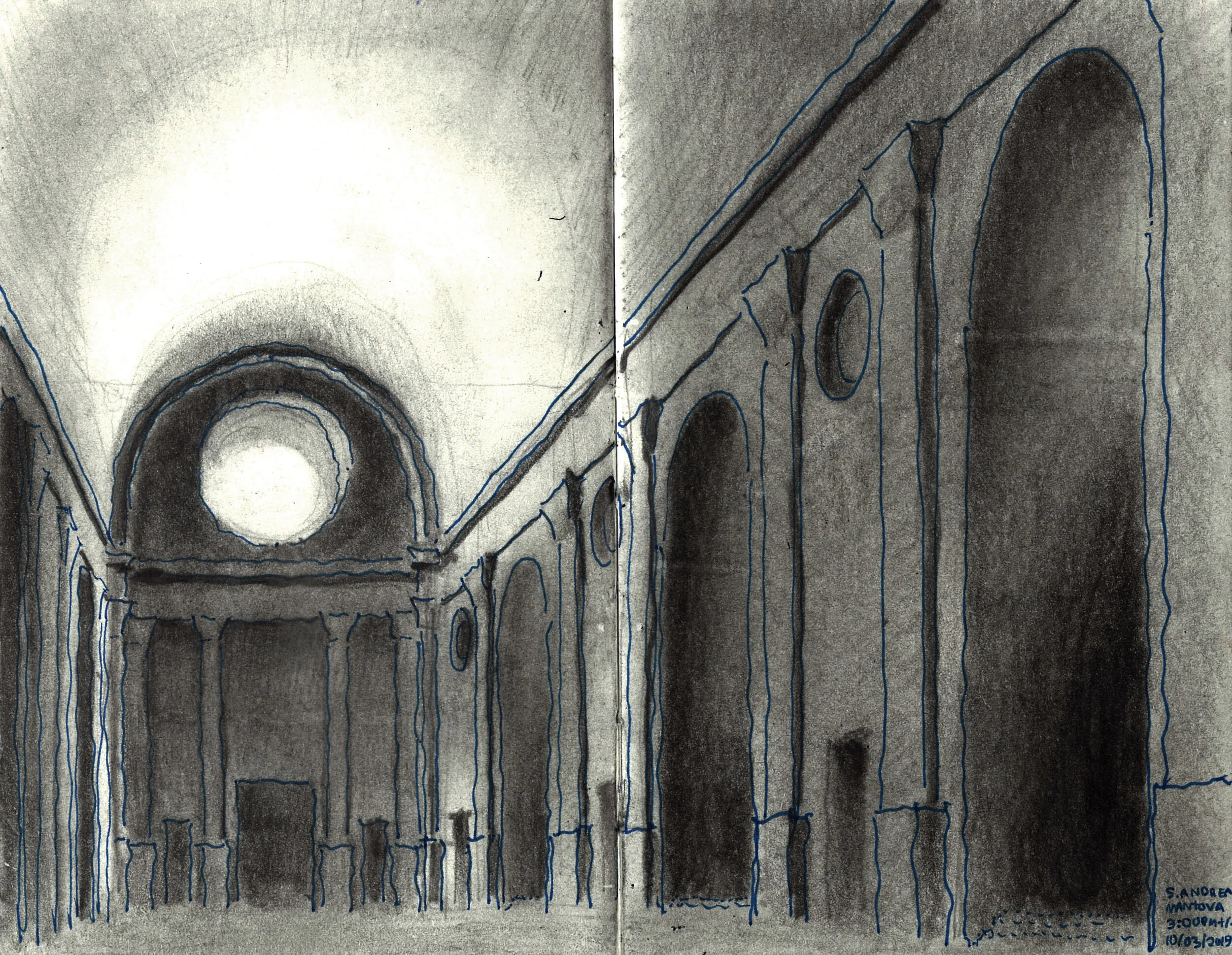Interior of Sant'Andrea in Mantova