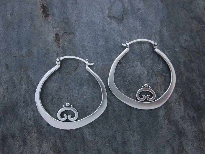 Bent Hoops with Swirl Detail — Sasha Bell Jewelry