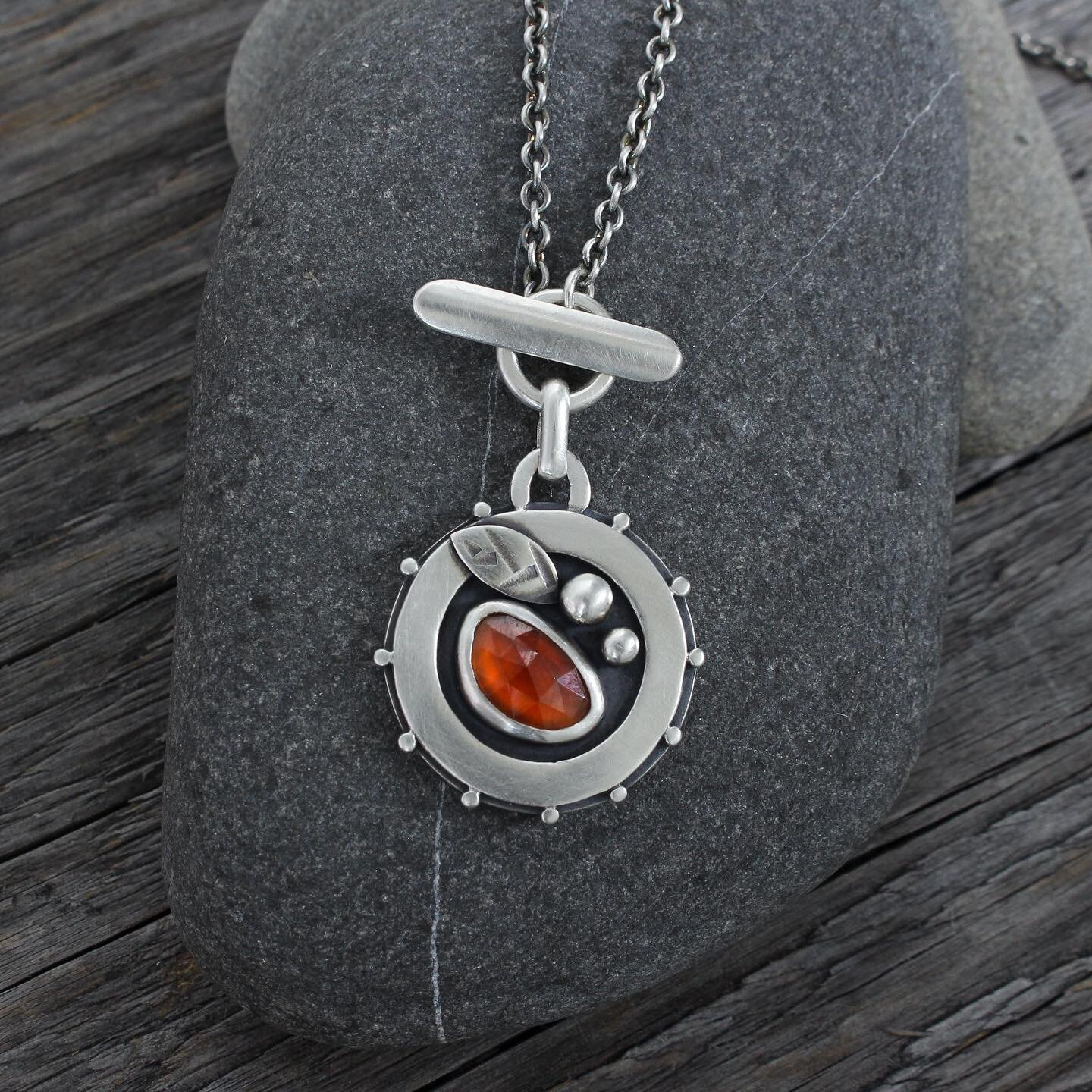 Abundance. New from my Talisman collection, this beautiful toggle clasp pendant carries a deep burnt orange hessonite garnet which lends the energies of prosperity, good health and happiness. Invite some abundance into your life with this sweet and s