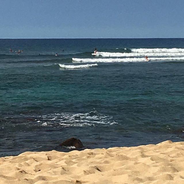 fuelin' up for the double dip into this sweet reef break situation. blown away by how friendly the peeps are out there. the aloha spirit is real. and my first time surfing without a wetsuit was even better than i could have imagined. #warmwater 😁