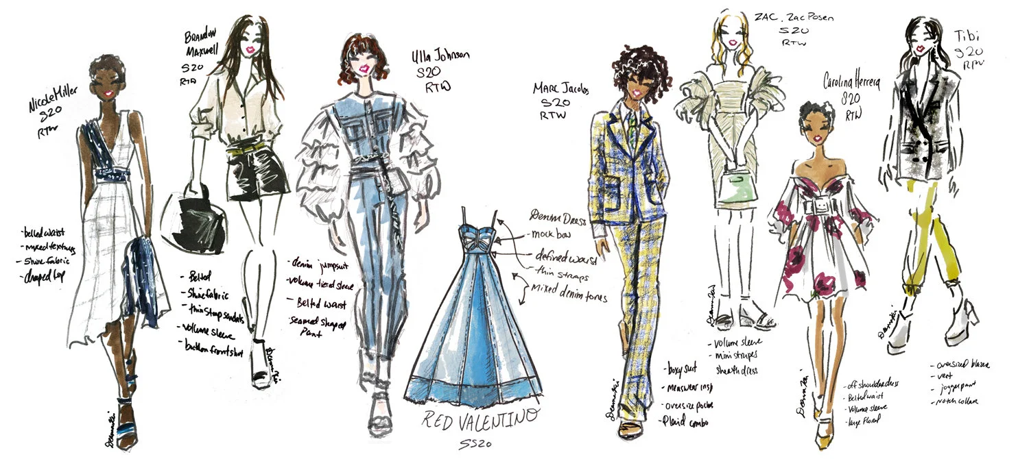 Fashion Week SS20 Designer Runway Looks by: Nicole Miller, Brandon Maxwell, Ulla Johnson, Red Valentino, Marc Jacobs, Zac Posen, Carolina Herrera, Tibi