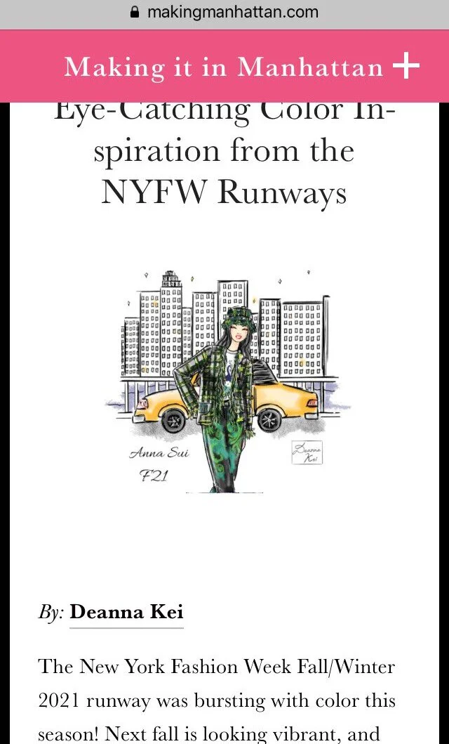 Fashion Illustrations and Trend report by Deanna Kei for Making it in Manhattan