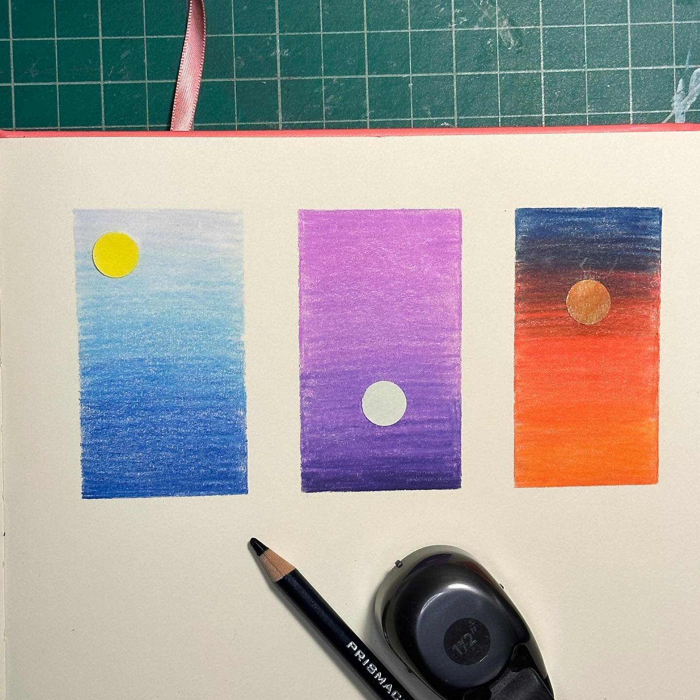 More color pencil sky sketches.