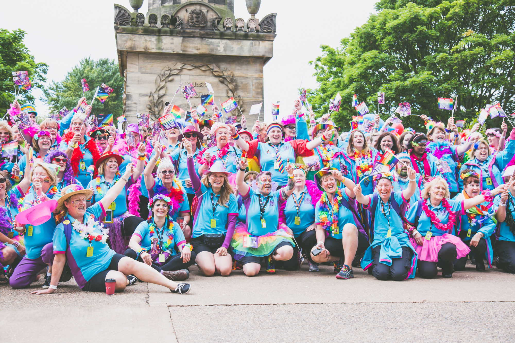 Blue volunteer group