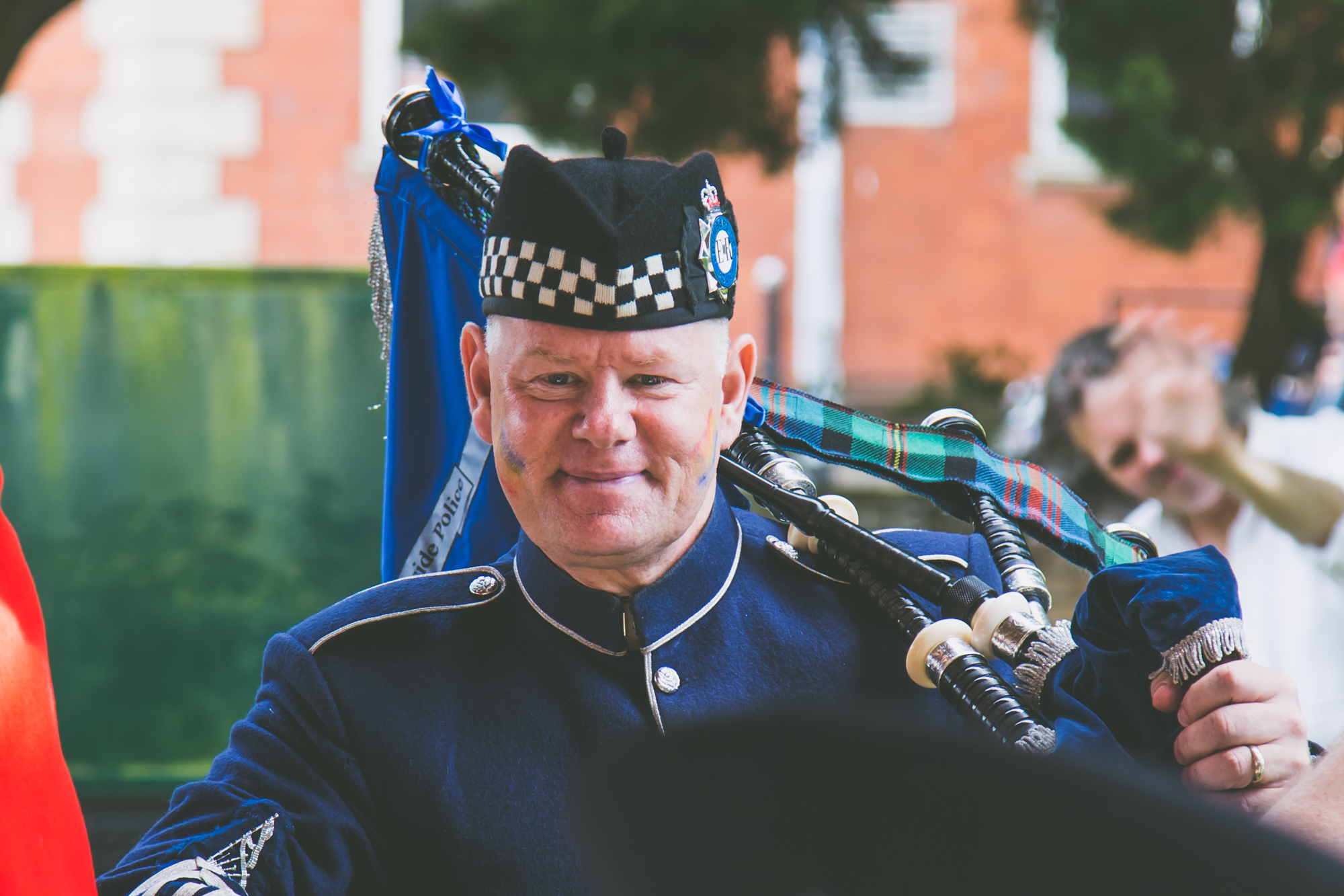 Bagpipe player portrait