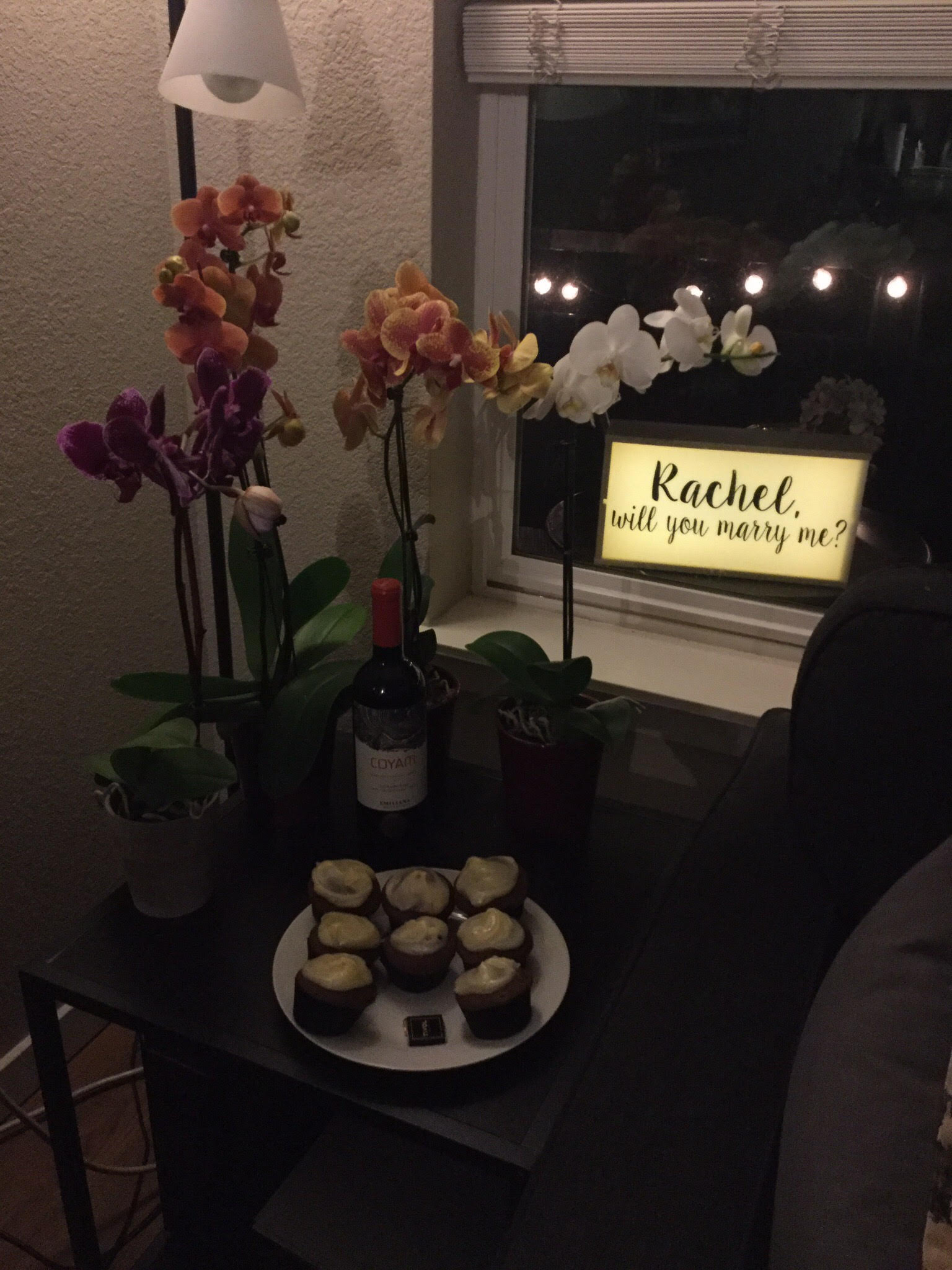 Not only had Jonas ran home to decorate, but he also whipped up homemade red velvet cupcakes while I was at the nail salon and salt caves. He kept his work clothes and badge on because he knows I am crazy attentive to details and would have noticed. He's too good.