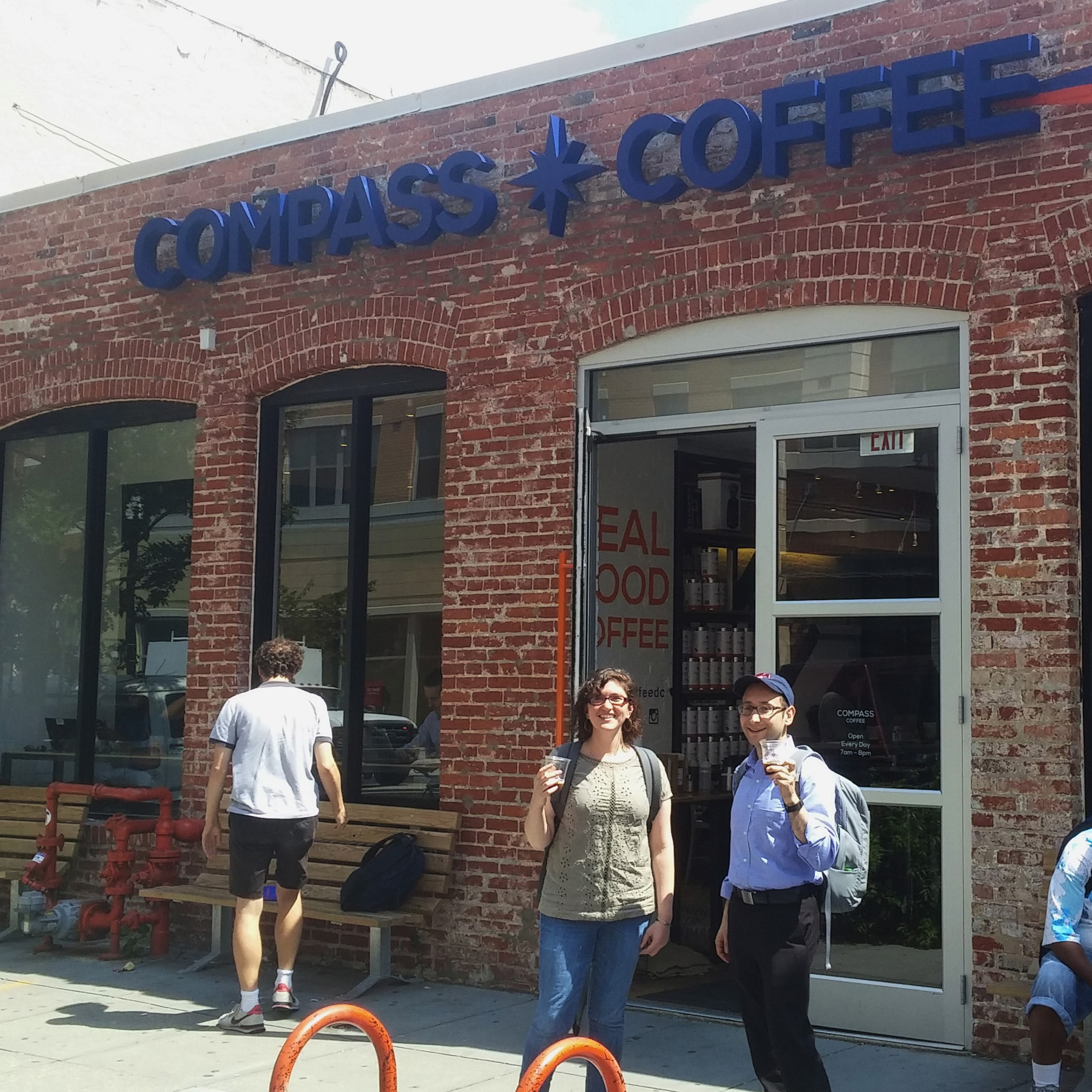 The Team Conducting Interviews at Compass Coffee