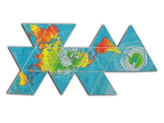 Buckminster Fuller's Dymaxion Map as it was redrawn with his architectural partner Shoji Sadao
