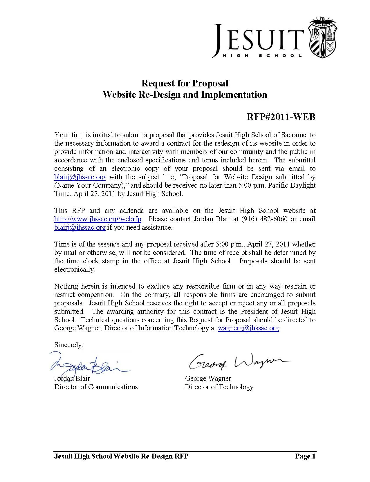 Jesuit Website RFP