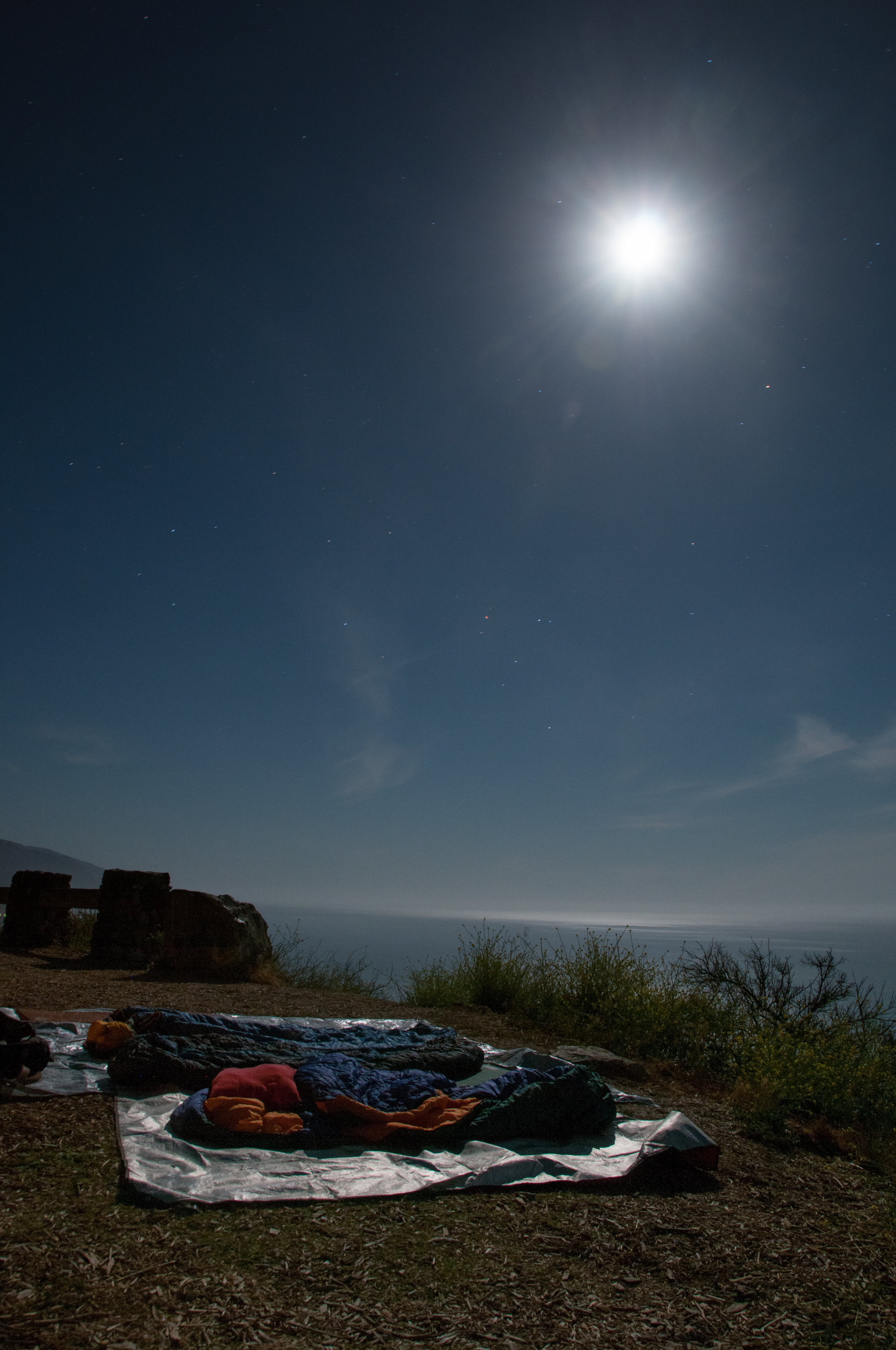 Our “camp” just after midnight.