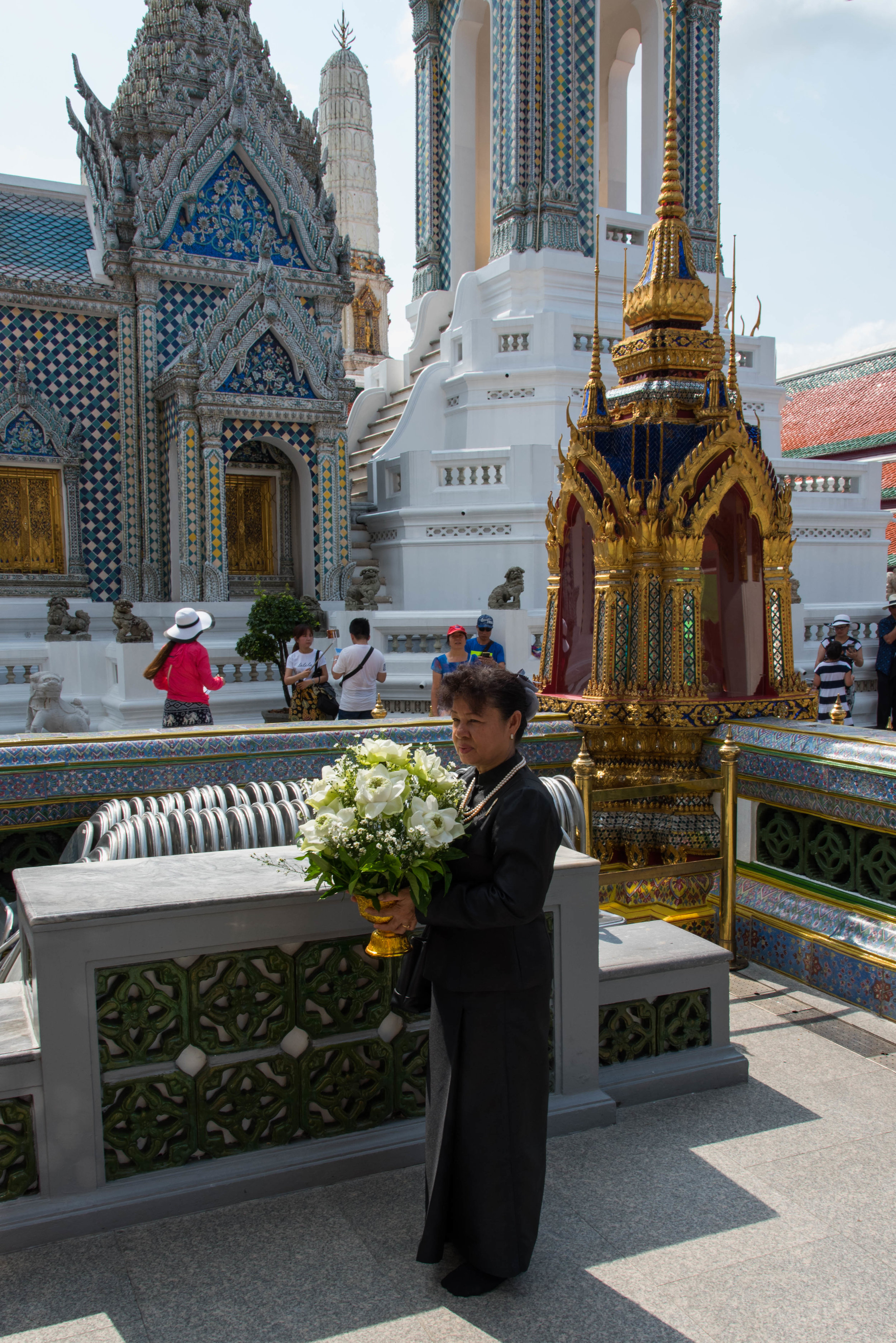 Paying her respects.