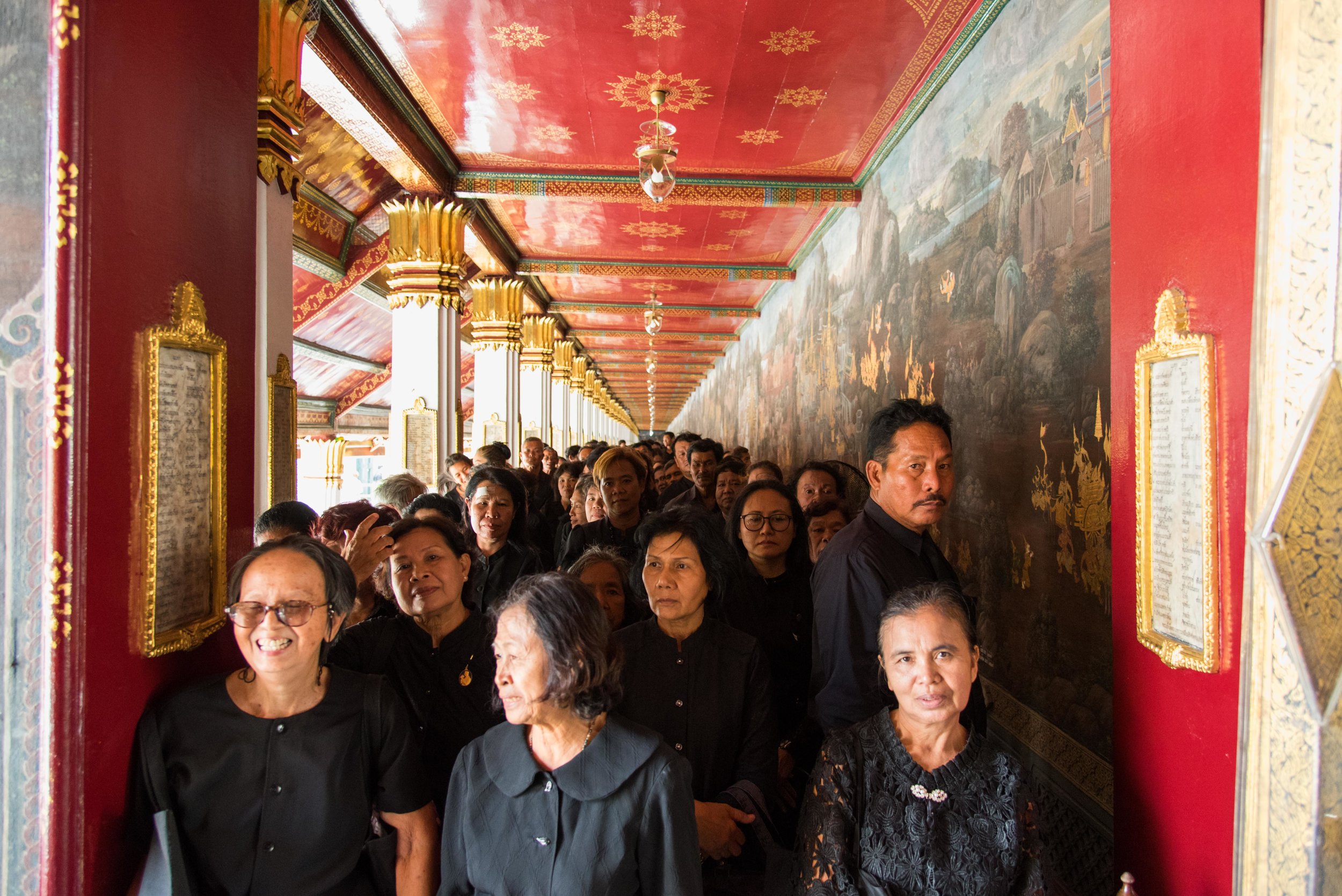 Waiting to pay their respects.