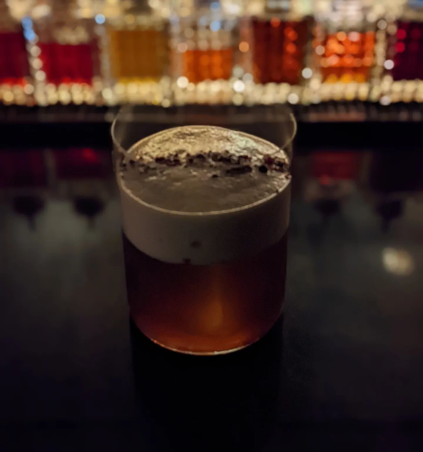 IDLEWILD: R.L. Seale's 12 year rum-  Elijah Craig Bourbon - Vecchio Amaro Del Capo - Nocino - Maple honey rosemary meringue, sumac. RICH, BOOZY, WARMING.
