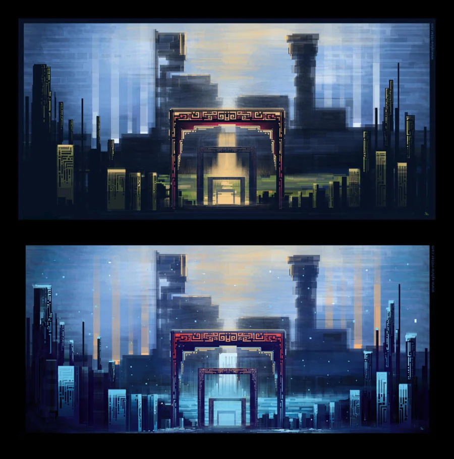 Summer, Sand and Winter, Snow Landmark Concept Art (for Ren-Hu)
