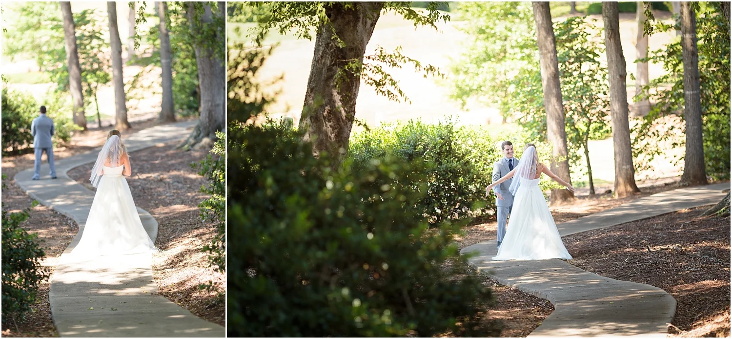 Bride and Groom Portraits,First Look,b+g,bride,clemson,clemson bride,clemson golf course,clemson summer wedding,clemson tiger wedding,clemson tigers,clemson wedding,greenville wedding,groom,madren center,outdoor wedding,wedding,wedding photography,