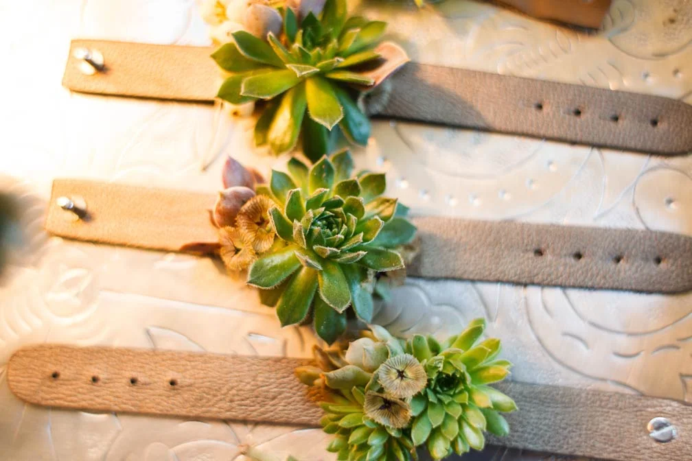 succulent corsages photo: Jake Holt Photography