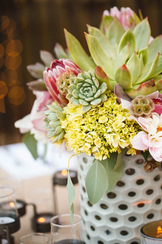 succulent wedding centerpiece photo: Jake Holt Photography