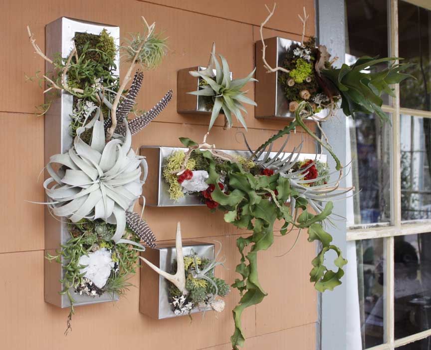 modular grouping stainless steel living walls