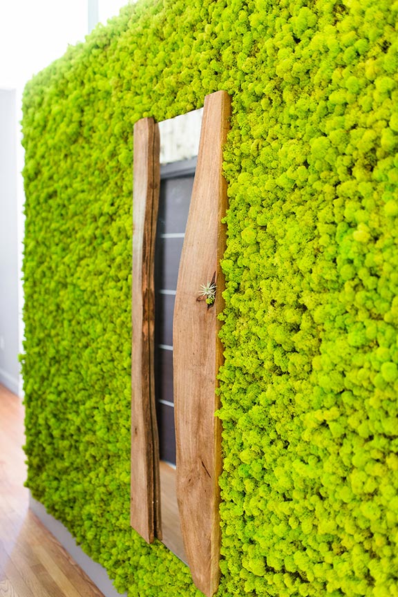preserved moss wall (non-living, no watering) photo by: Twin Lens Weddings