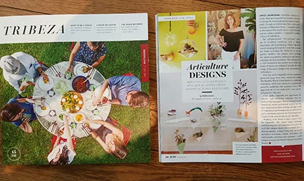 Tribeza Magazine "...every project, be it a floating garden, a large living wall, or a small succulent terrarium, exudes innovation and individuality, structure and substance — and a unique reverence for Mother Nature’s boundless beauty..."