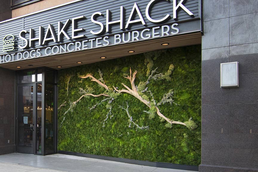 Shake Shack Houston Galleria moss wall