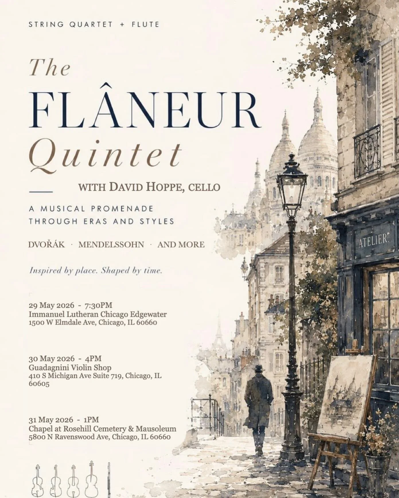 Tour starts in Chicago! Lookin at you next, Tennessee :) #flaneurquintet