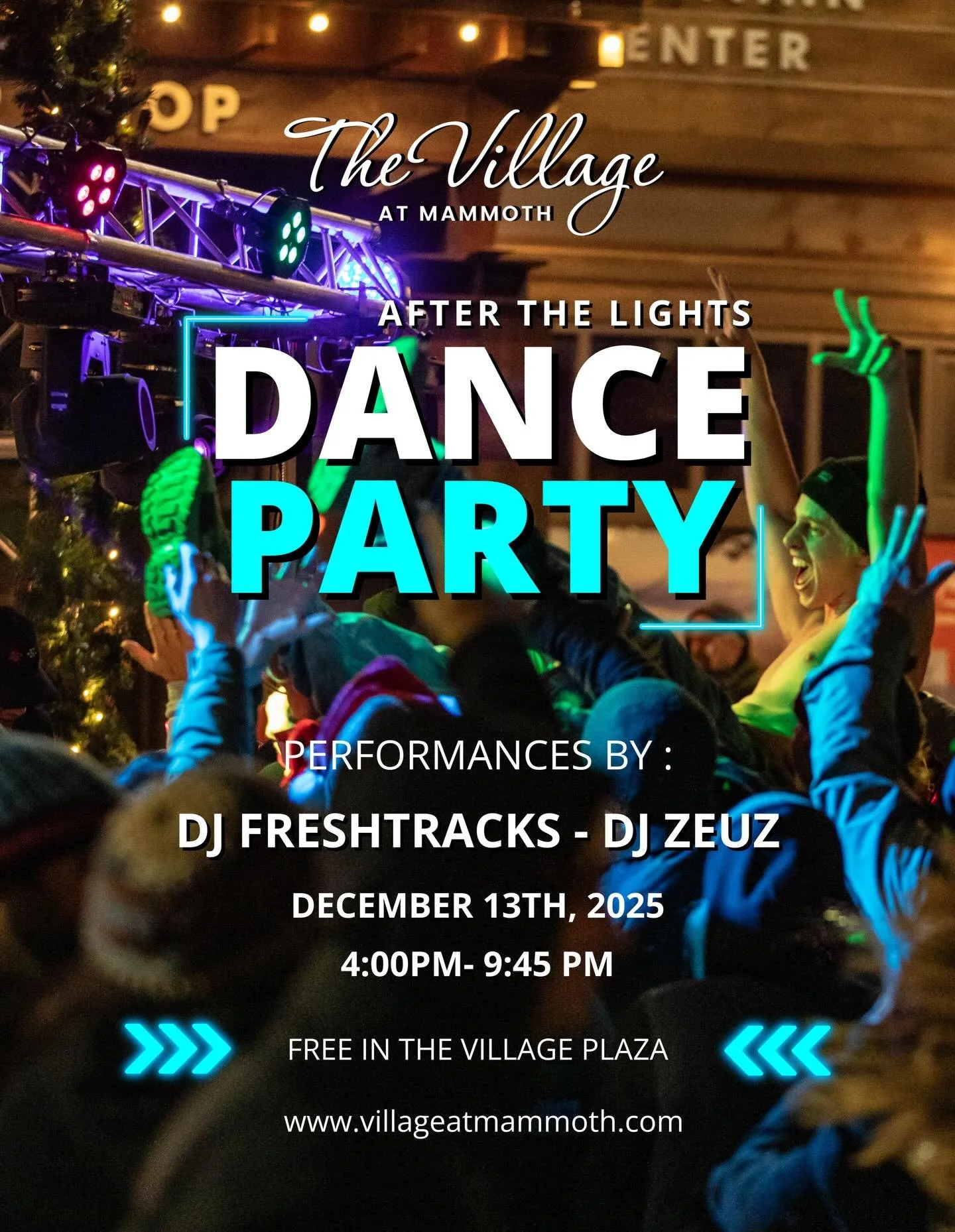 Wanna rock around a Christmas Tree? 🎶🪩🎄Tomorrow night before and after the fireworks 🎆 @thevillagemammoth @djzeuzz and I 🎇