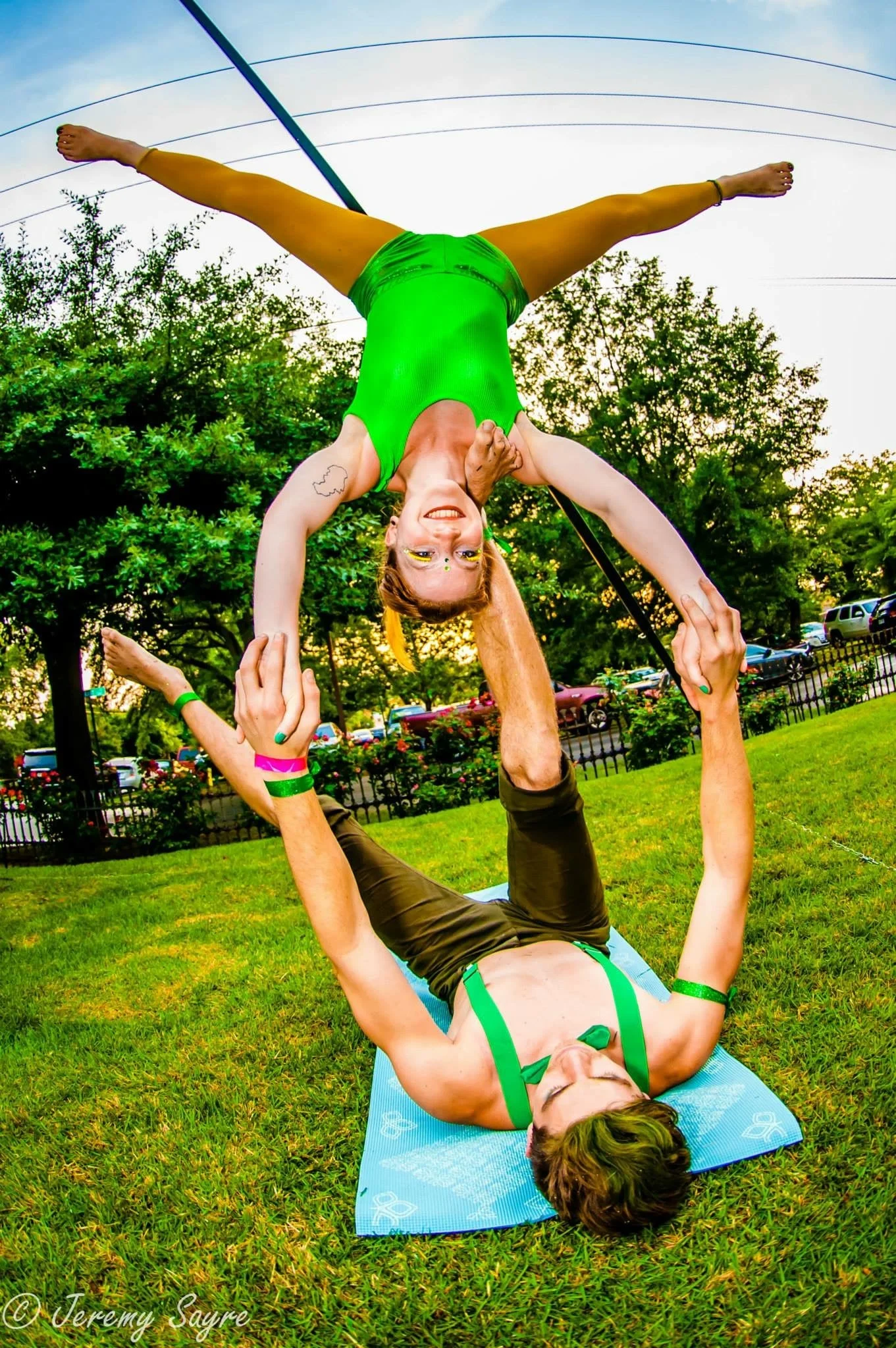 Instructors Hannah J. and Scott F. enjoying a cool summer day entertaining guests at ALS in Wonderland