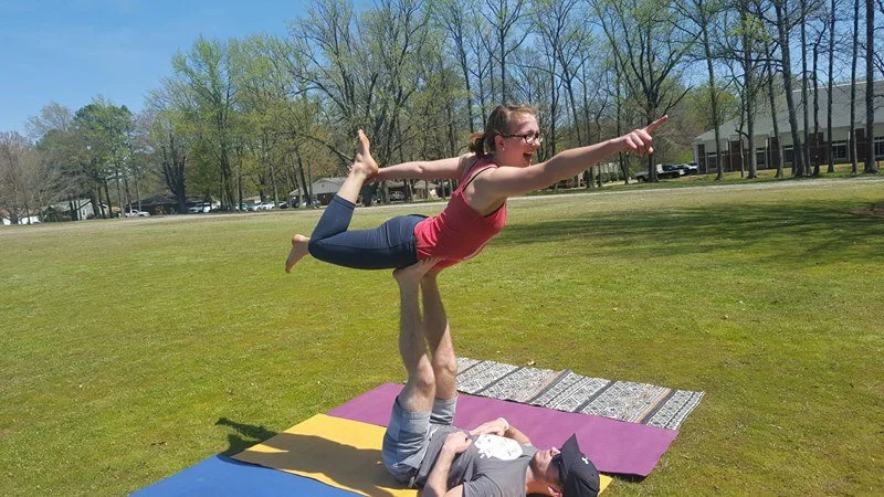 Even one of the simplest acro poses can be a ton of fun. Kayla knows how to make anything fun! 
