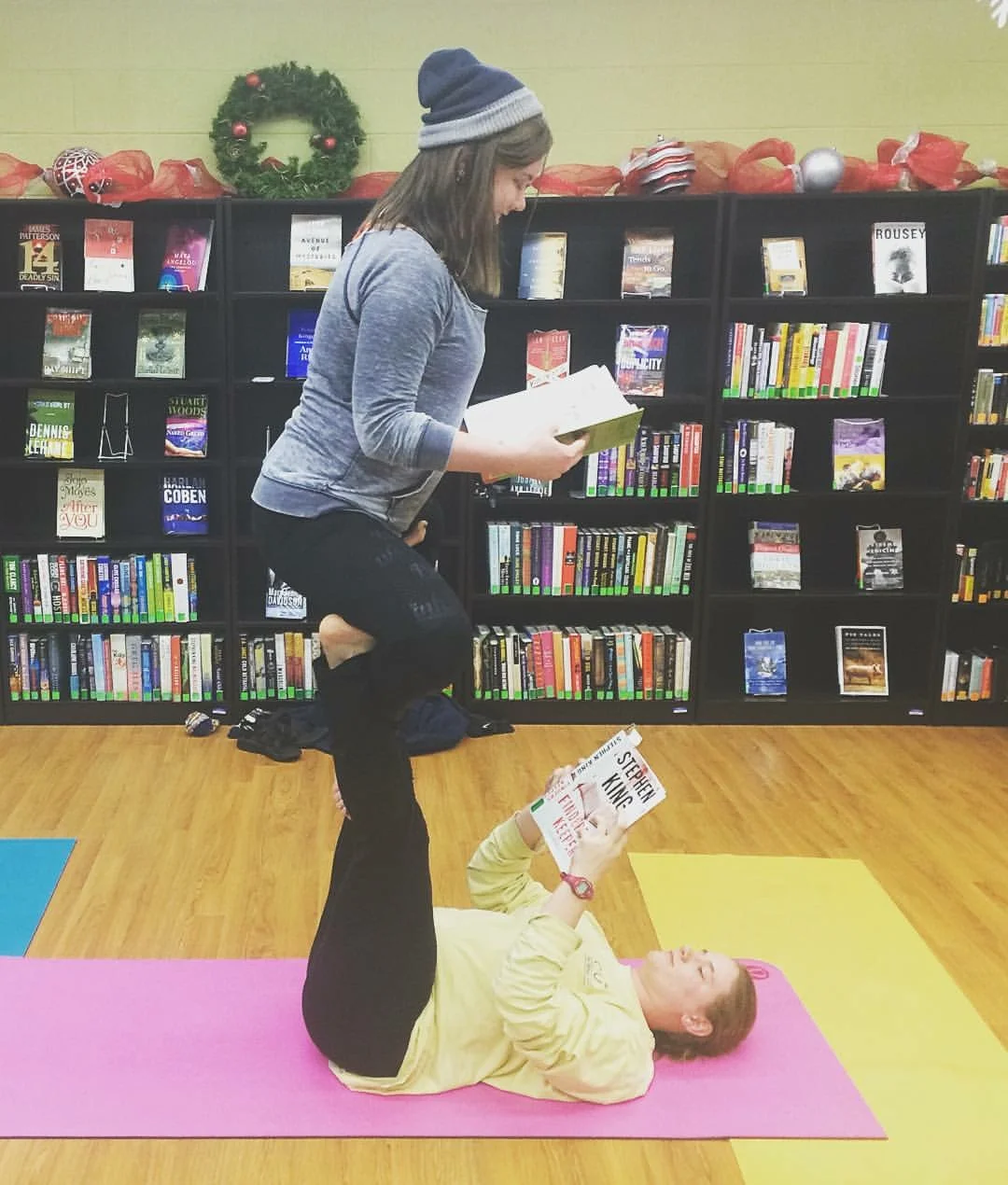 When she's not doing acro, you can usually find a book in Jamie's hands.