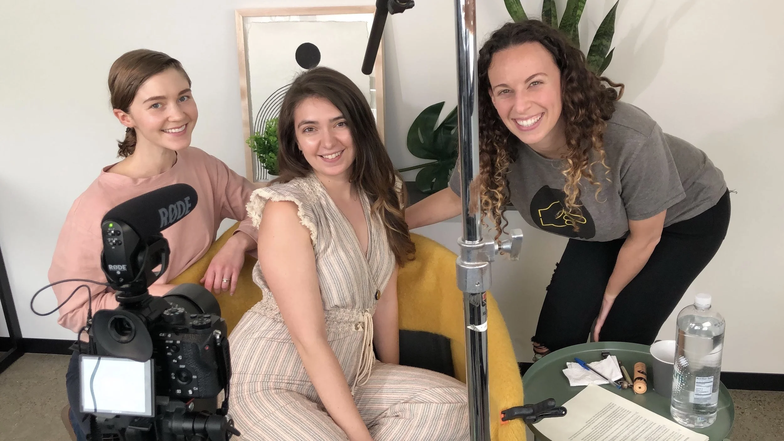 Amelia, myself, and Joanna while filming my course videos