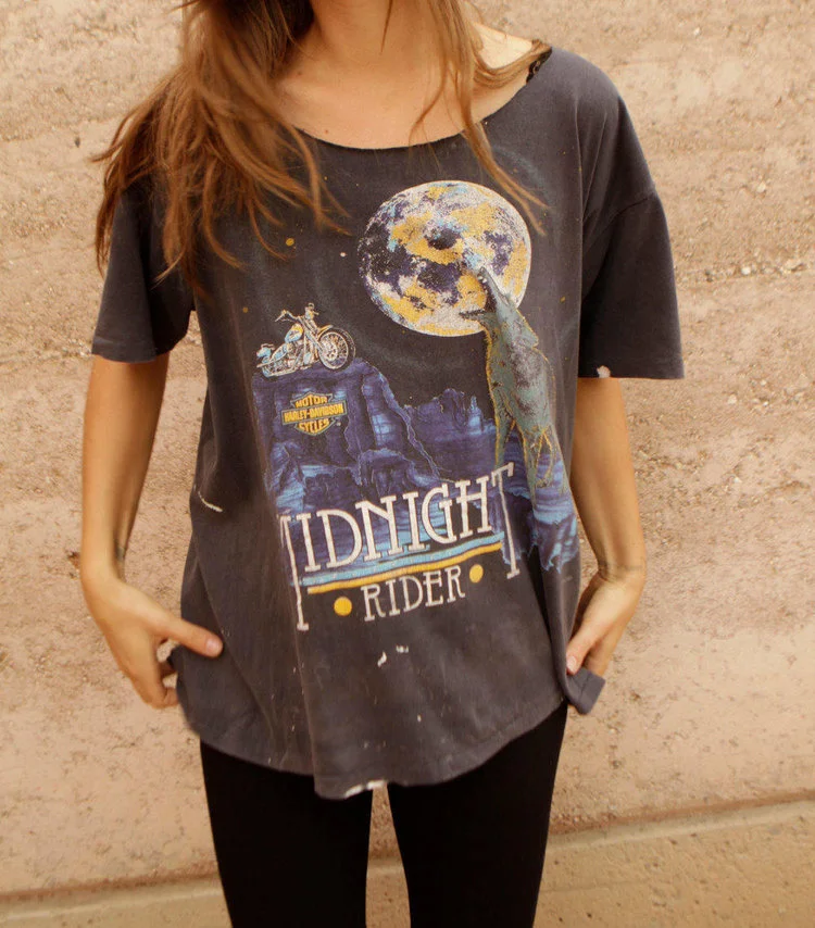 Cut Out Scoop Neck Vintage Harley Davidson Tee from KewllKat