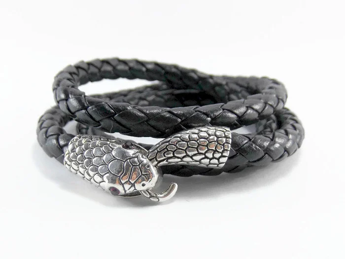 Leather Wrap Snake Bracelet from Be Beautiful Designs
