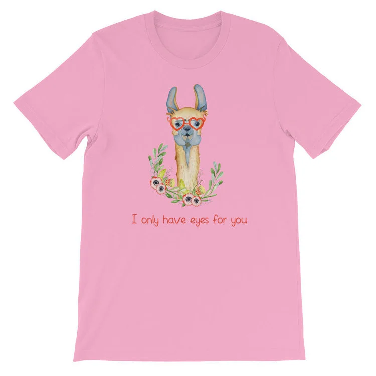 I Only Have Eyes for You Llama Tee from Red Rover Tee Shirt Shop