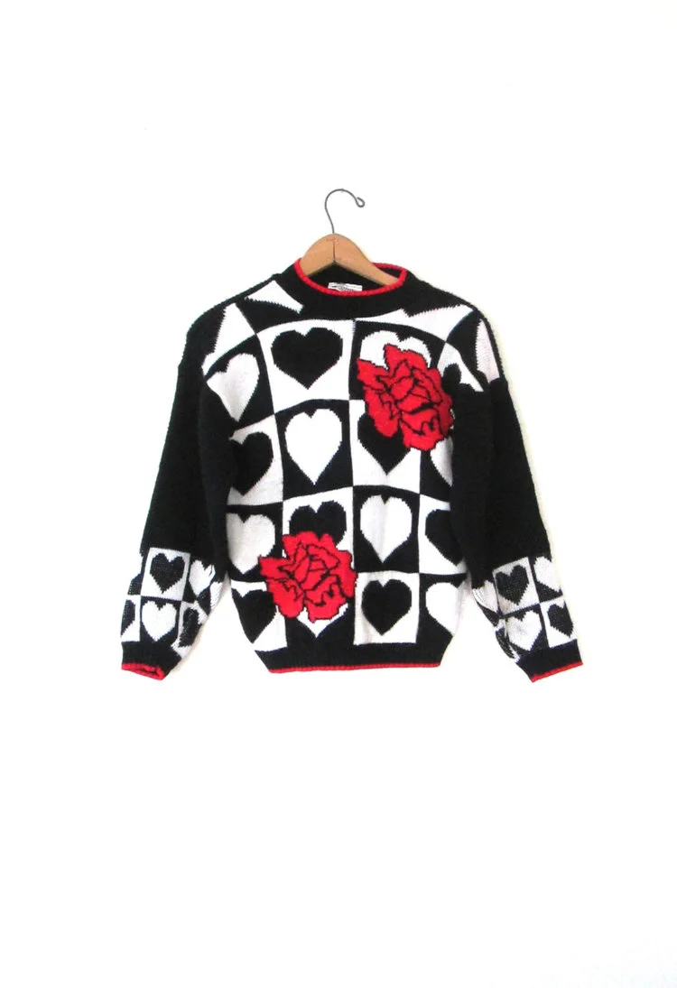 Novely Heart and Roses Sweater from Fresh to Death Vintage