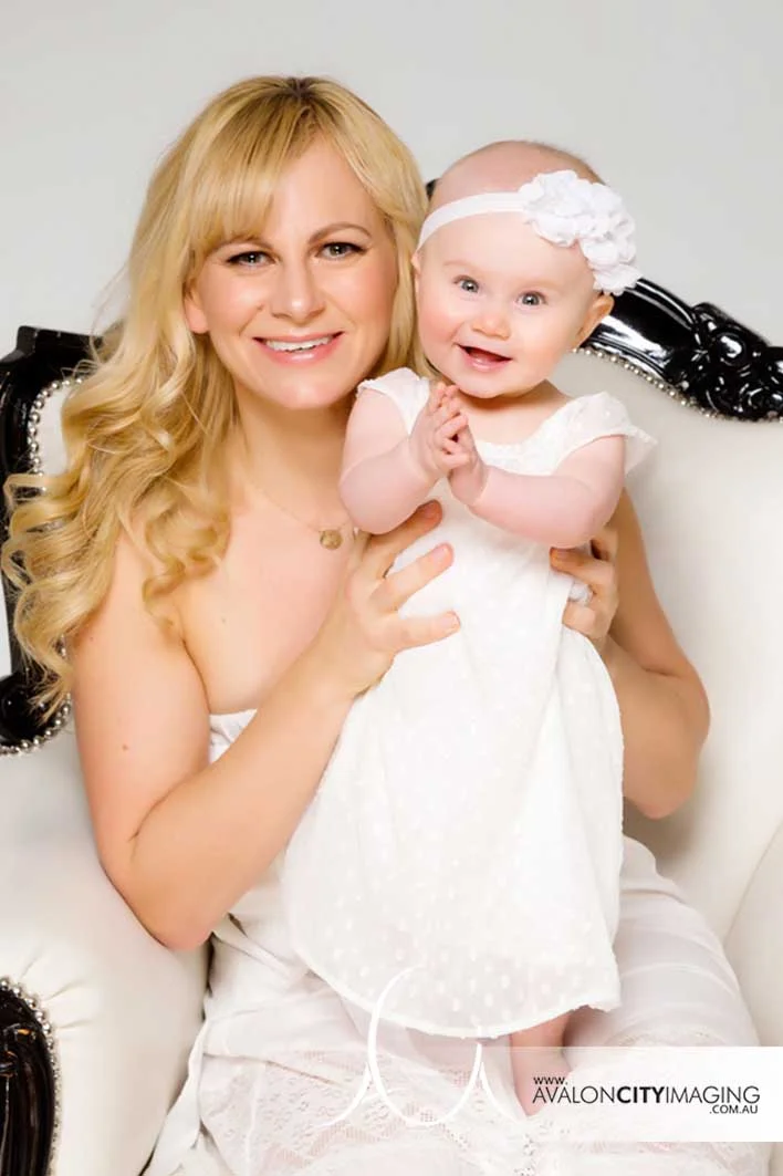 Adelaide Family photography of mother and daughter in lovely white dress 